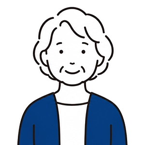 お客様(60代・女性/切手)のイラスト