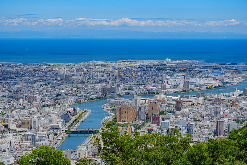 眉山からの徳島市街の景色