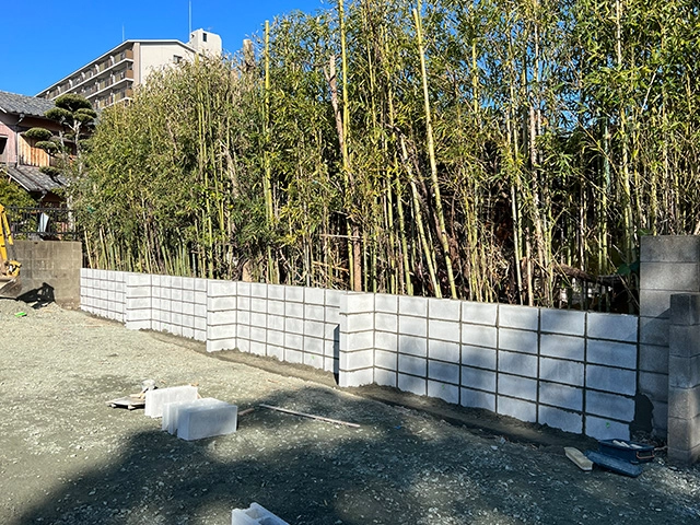 境界ブロック積みの施工後