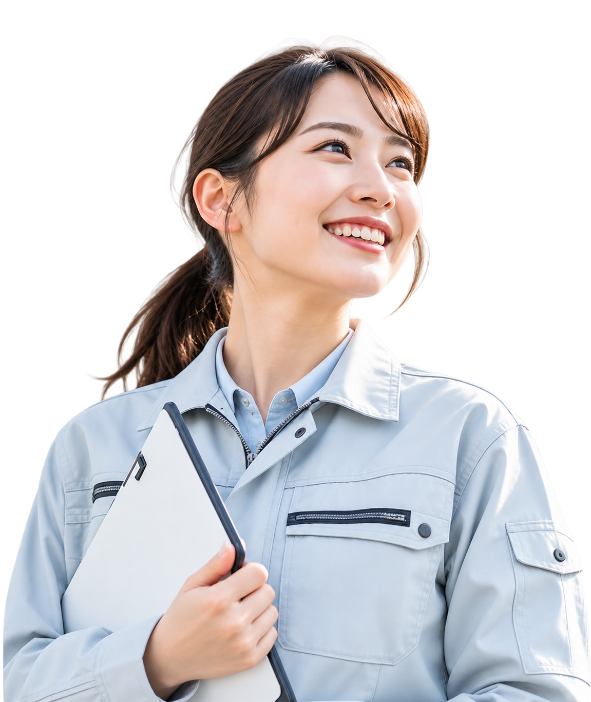作業着姿のスタッフ