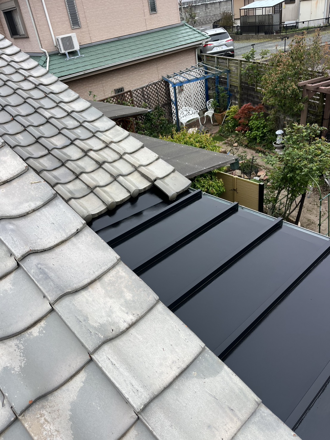 屋根・雨どい工事の施工写真
