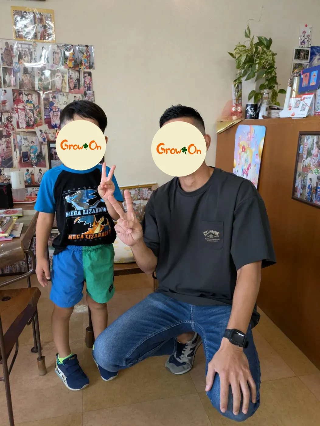 お子様と大人のお客様のヘアスタイル