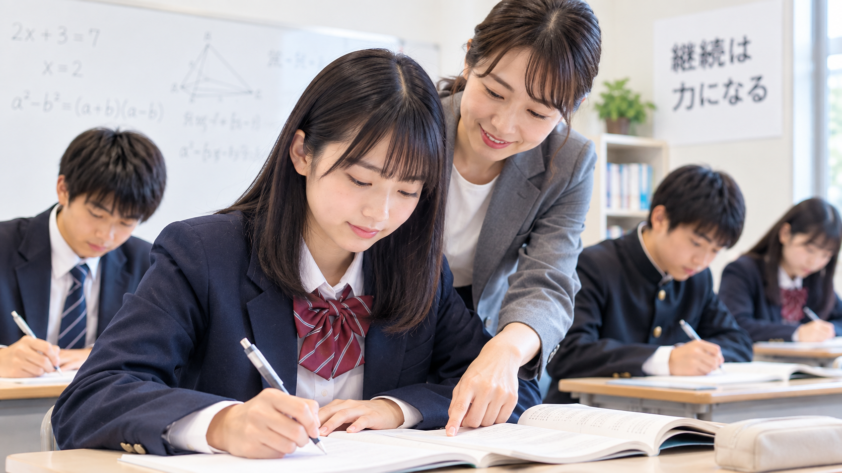 集合授業で指導を受ける生徒たち