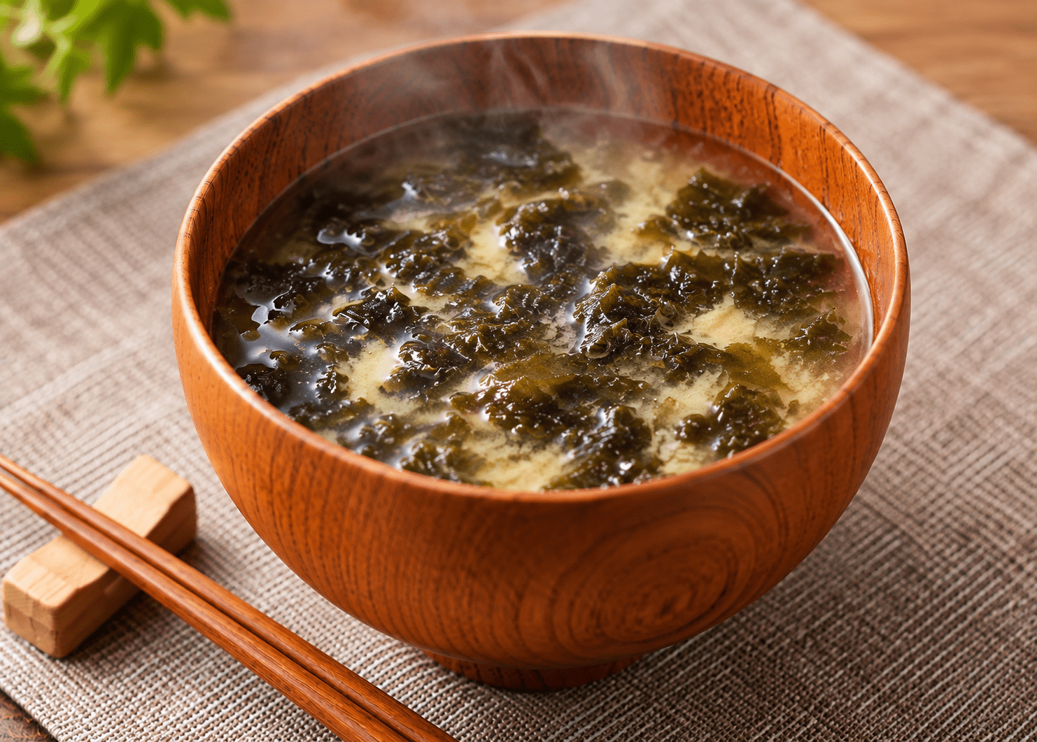 黒ばら海苔の味噌汁