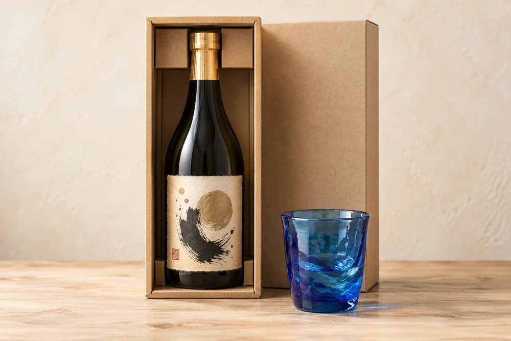 お酒のギフトと琉球グラスのイメージ