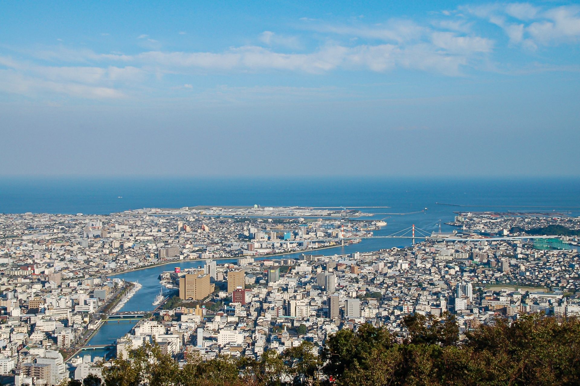眉山から望む徳島市の景色