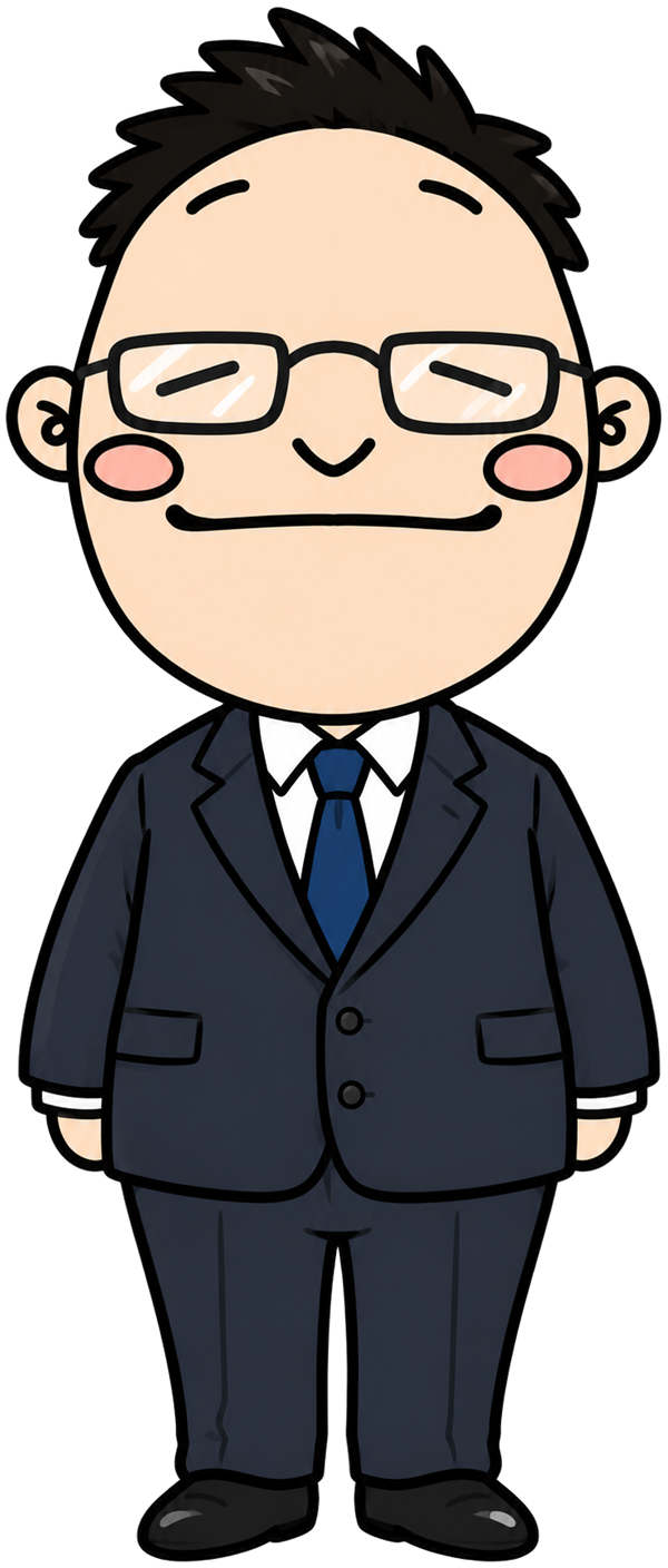代表 水本亮のイラスト（スーツ）