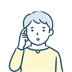 考えるご家族（父親）のイラスト