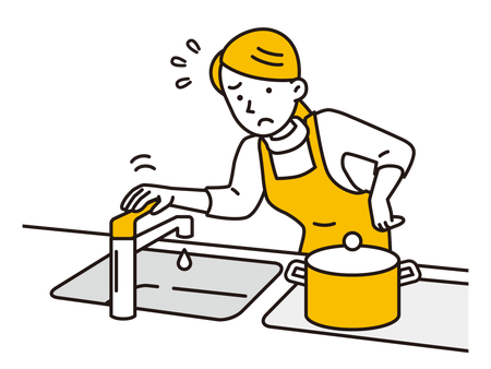 キッチンの排水口で困っている様子