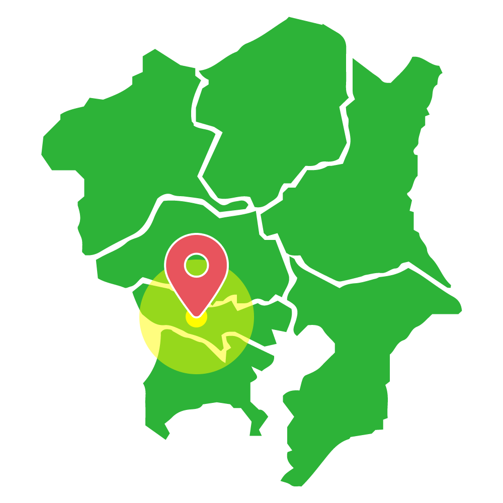 対応エリアの地図