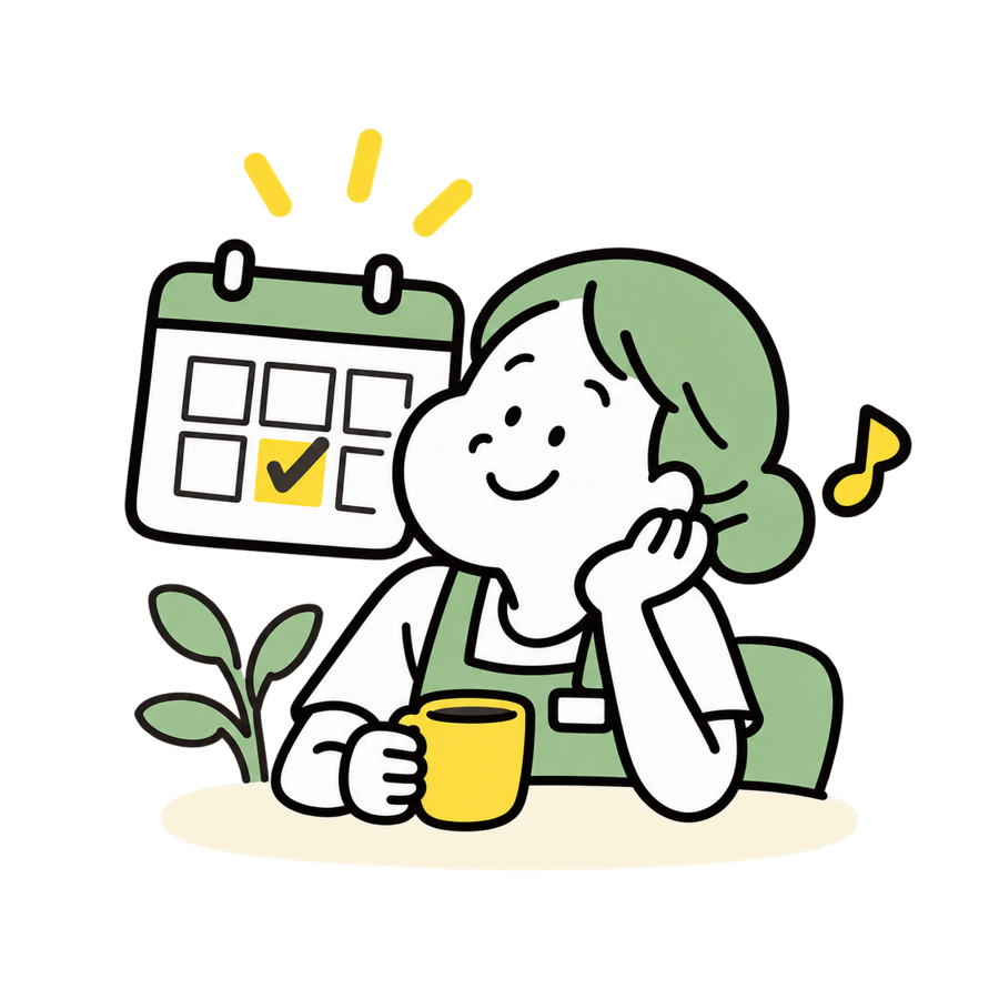 休暇を楽しむスタッフのイラスト
