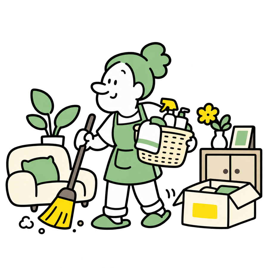 お住まいのお片付けや家事を支えるイラスト