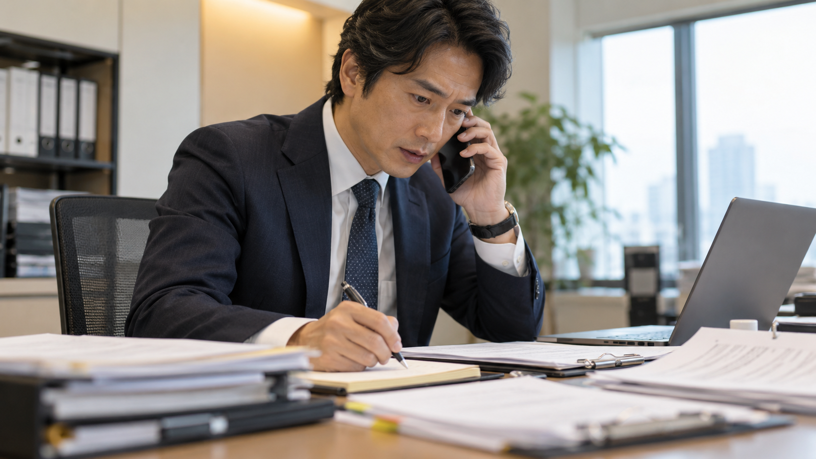 工場担当者との電話での調整
