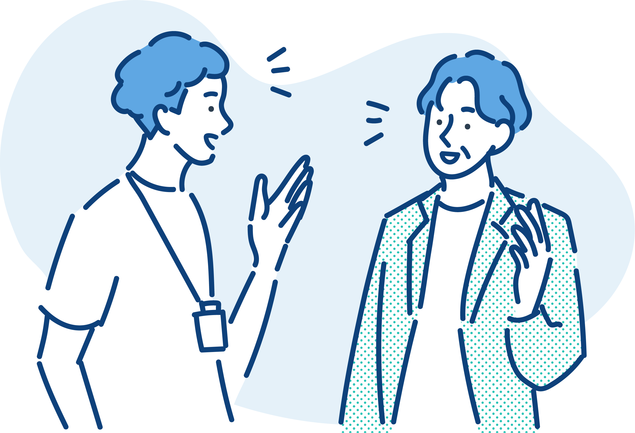 先輩と相談のイラスト