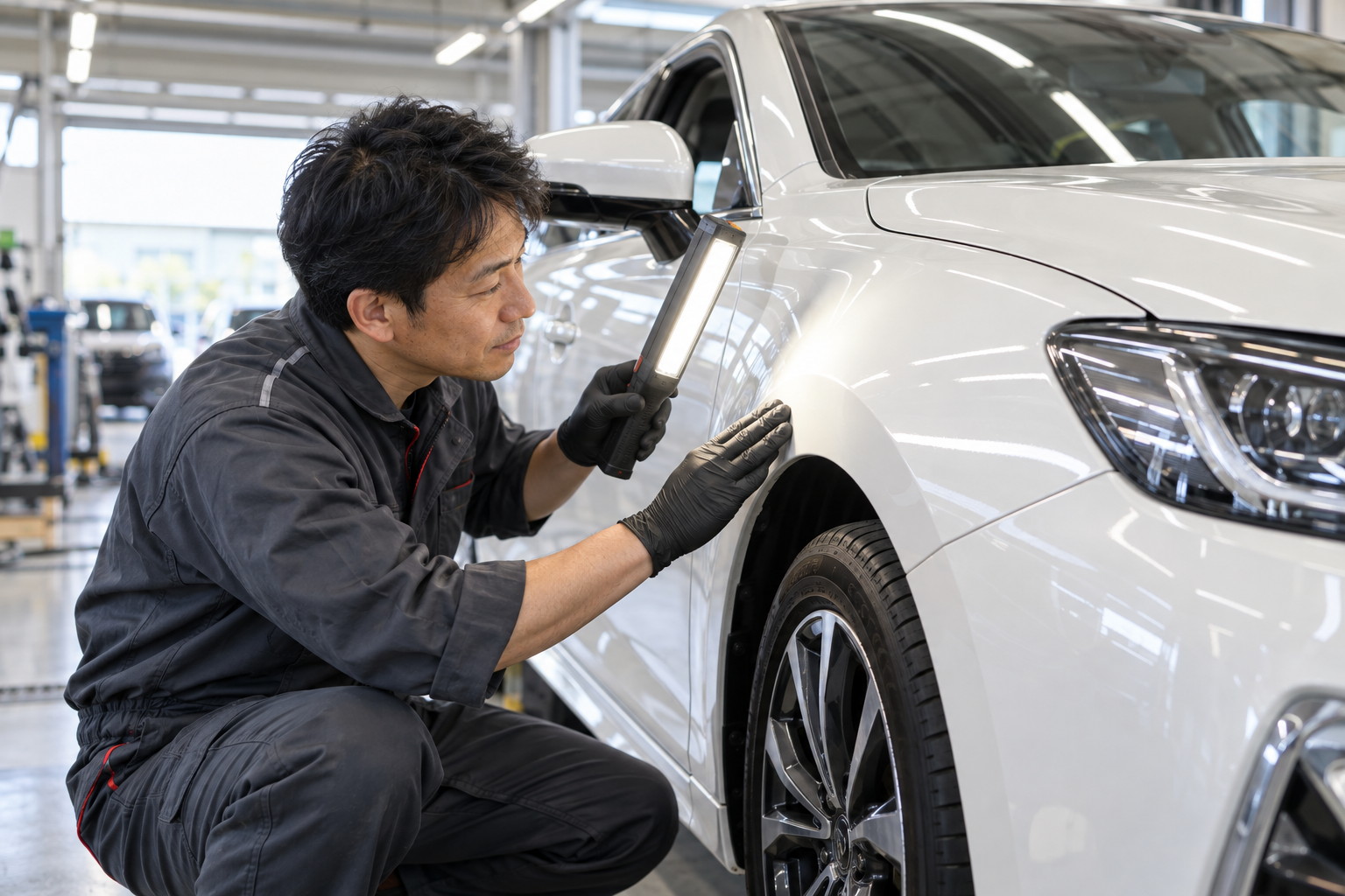 新車の点検の様子