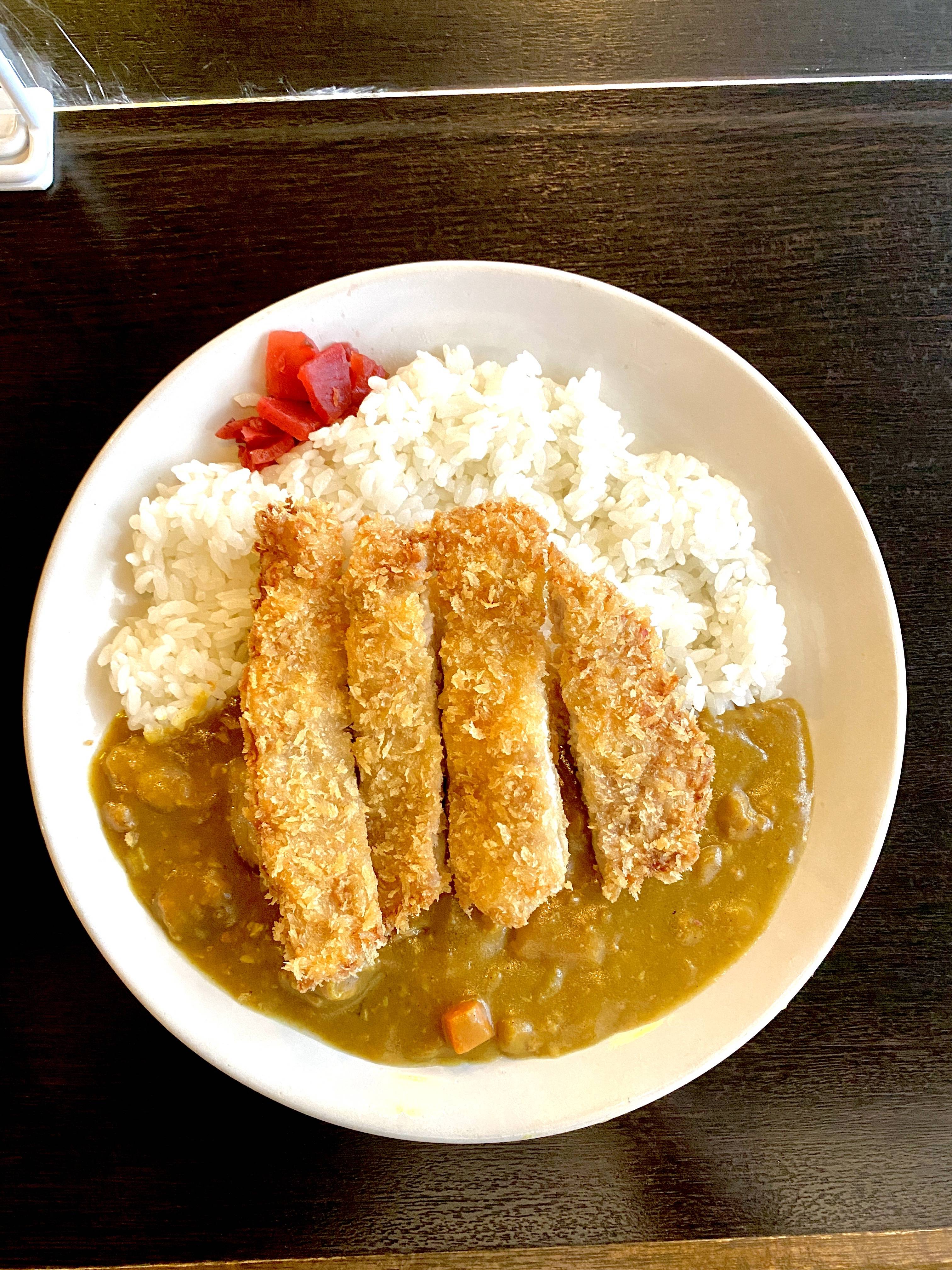 ①ミニカツカレー／②ミニ魚フライカレー