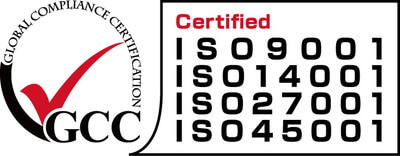ISO9001,ISO14001,ISO45001,ISO27001認証マーク