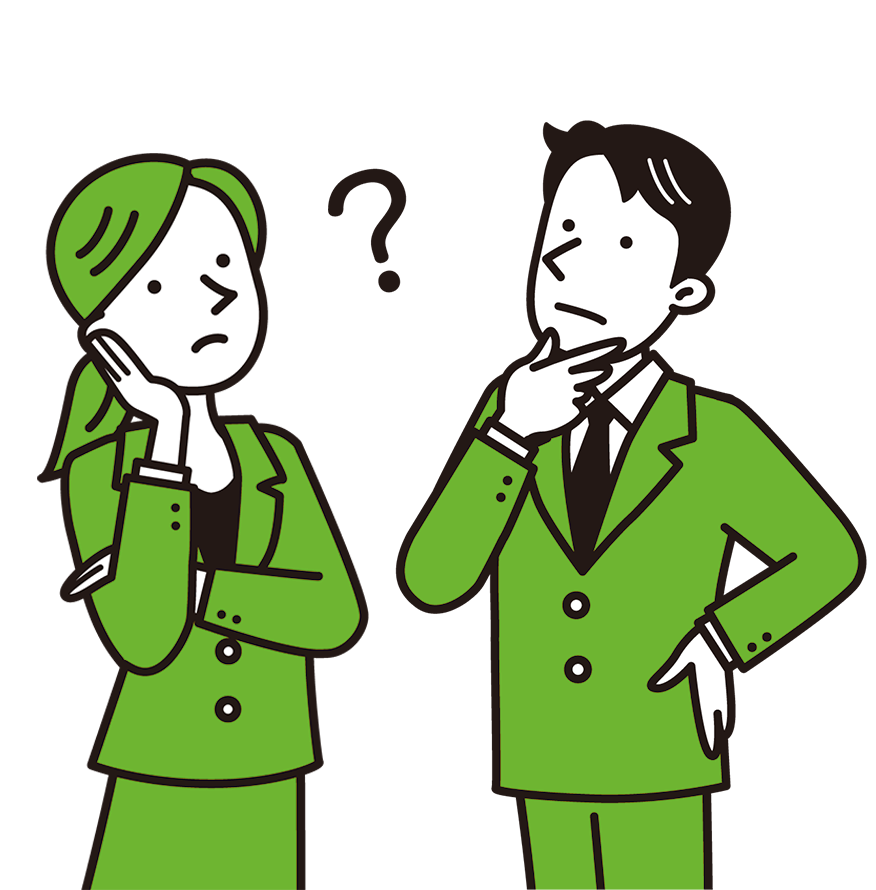 悩む男女のイラスト