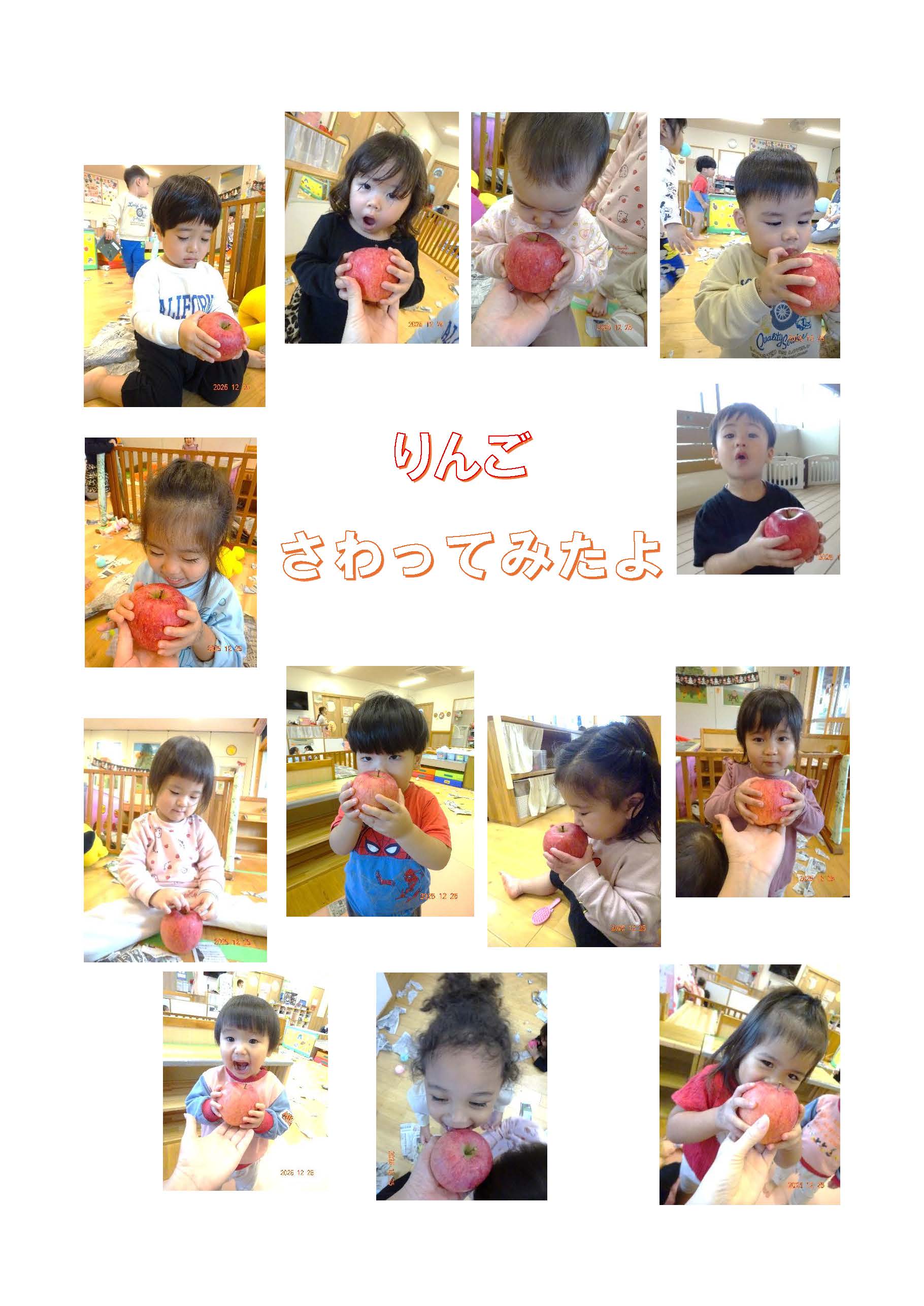 りす組　食育りんごに触れる
